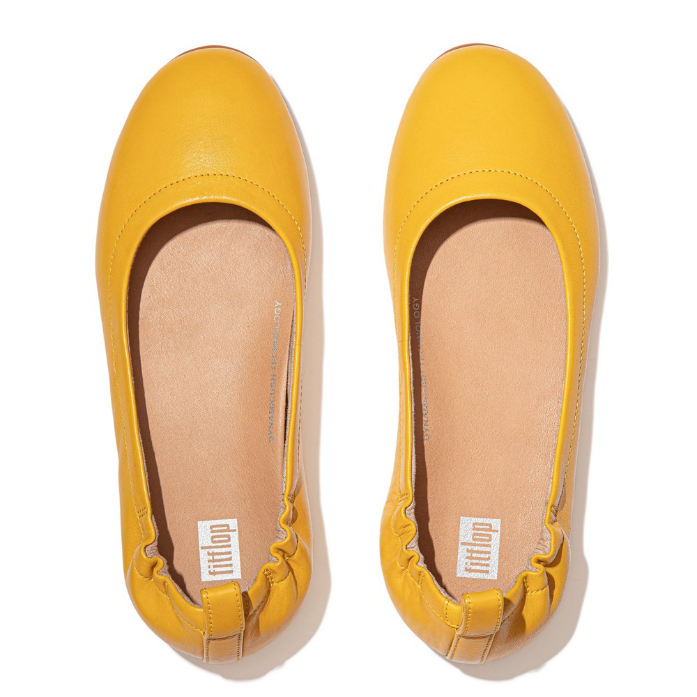 Fitflop Womens Ballet Flats Yellow - Allegro Soft Leather - AQ6981257